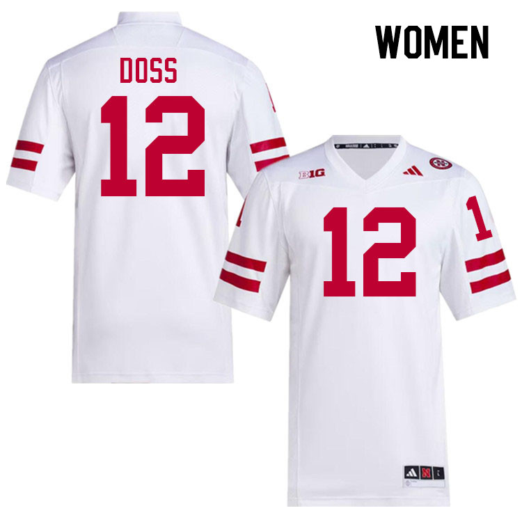 Women #12 Jaidyn Doss Nebraska Cornhuskers College Football Jerseys Stitched Sale-White